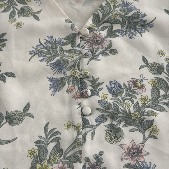 LOFT Pastel Floral Chiffon Button Front Tank Top XS - Picture 5 of 6